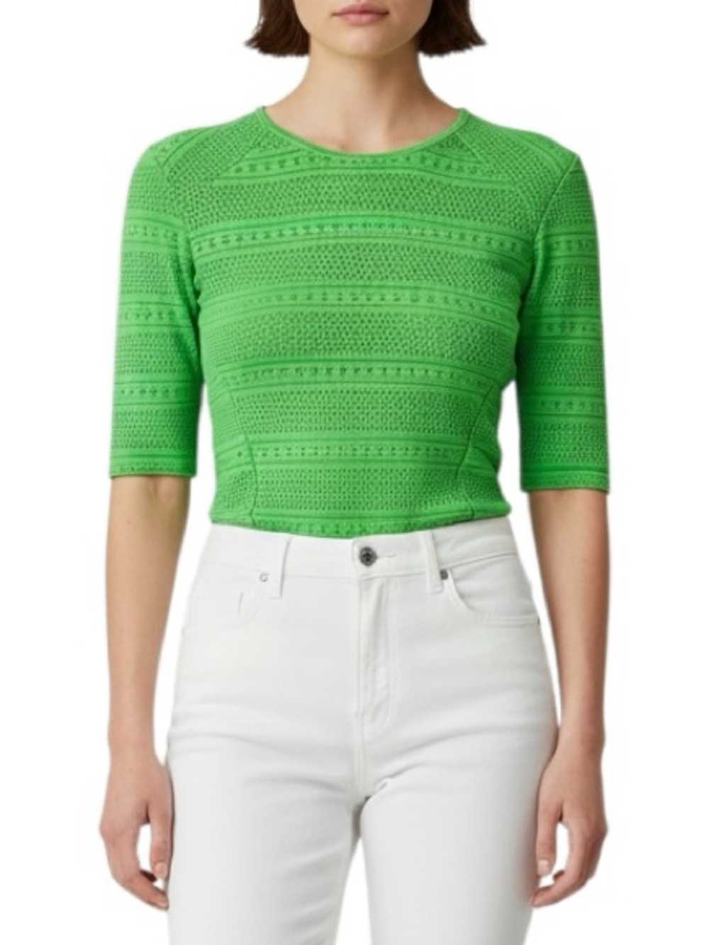 Rag & Bone neon green mesh short sleeve crew neck top XS excellent condition